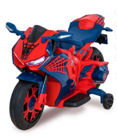 6V Spiderman Motorcycle, Battery Ride on Toy, for Kids, Ages 3+