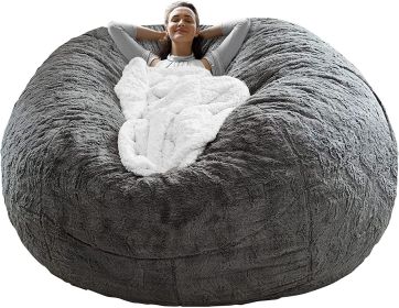 Bag Chair Cover(it was only a Cover;  not a Full Bean Bag) Chair Cushion;  Big Round Soft Fluffy PV Velvet Sofa Bed Cover;  Living Room Furniture