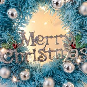 Maritown 24 Inch Blue Christmas Wreaths For Front Door Artificial Christmas Wreath Decorated With Christmas Ball Ornaments Xmas Ornament Wreath F