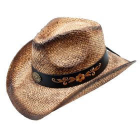 Manny Straw Flower Band Buckle Drifter Cowboy Hat