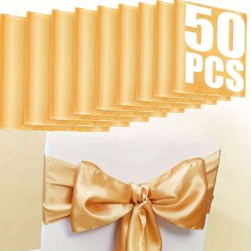 50 pcs Stretch Spandex Chair Sashes Bows, Chair Slipcover and Stretch Chair Sash, Elastic Chair Bands, Fitting Wedding, Holiday, Banquet, Party