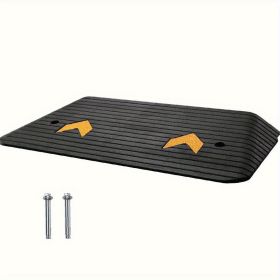 3-inch rubber threshold ramp - heavy-duty single-aisle design, non-slip surface (33,069 lb load capacity) - ideal for wheelchairs