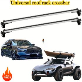 2 pieces Universal 50 in Aluminium Top Roof Rack Cross Bar, 165LBS Capacity Cargo Carrier for Most Wagon Cars Without Roof Side Rail