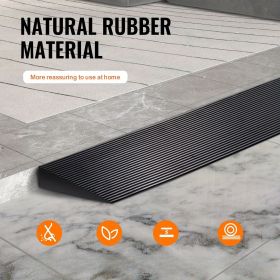 1.6" Rise Cuttable Threshold Ramp for Sweeping Robot, 35.4" Wide Natural Rubber Wheelchair Ramp