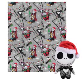 Disney Nightmare Before Christmas Freaky Festivities Hugger Pillow & Silk Touch Throw Blanket Set 40x50 Inches