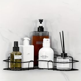 2 Wall-mounted Bathroom Shelves, Banned From Amazon (Color: black)