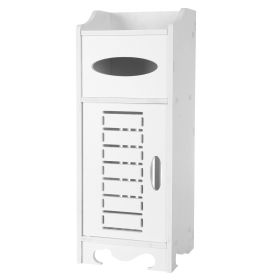 21x21x55cm, White Bathroom Cabinet With Flip Cover (Color: White)