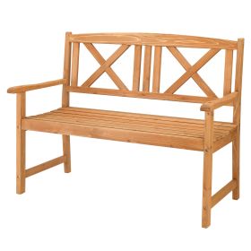 Wood Color Wooden Bench 117x61x90cm, Suitable For Outdoor Courtyard (Option: Wood color)