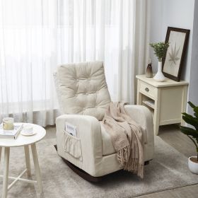 Single Sofa Reclining Chair, Japanese Lazy Sofa, Adjustable Tatami Balcony Chair (Color: Beige)