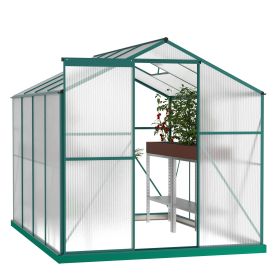 Polycarbonate Greenhouse,6X8 Ft Heavy Duty Walk-in Plant Garden Greenhouse For Backyard,Outdoor (Option: 6x8 ft)
