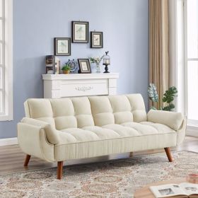 Newly Designed Linen Sofa Furniture With Adjustable Backrest And Easy Assembly Lounge Chair - Beige Color (Option: Beige Color)