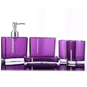 5PC/Set Acrylic Bathroom Accessories Bath Cup Bottle Toothbrush Holder Soap Dish (Option: as picture)