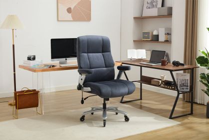 Big And Tall Office Chair 500lbs With Adjustable Lumbar Support, Fabric Executive Computer Chair With 2D Flip-up Armrests, Ergonomic Chair Quiet (Color: Blue)