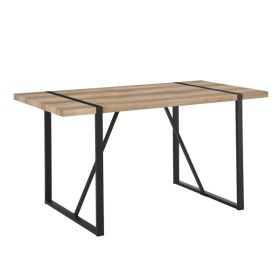 55 Inch Modern Countryside Style Industrial Rectangular MDF Wood Colored Countryside Modern Dining Table (Option: Log color)