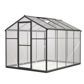 6x8 FT Greenhouse For Outdoors, Polycarbonate Greenhouse With Quick Setup Structure And Roof Vent, Aluminum Large Walk-in Greenhouse For Outside (Option: 6x8 ft)