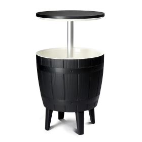 Black Four Legged Ice Bucket Plastic Side Table (Color: black)