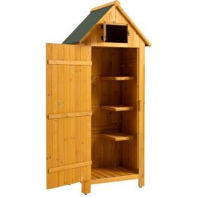 Outdoor Storage Cabinet Tool Shed Wooden Garden Shed Natural (Option: Natural)