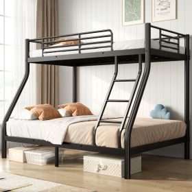 Metal Bunk Bed, Twin Over Full Size Support For Adults Teens, Black (Option: Twin over Full)