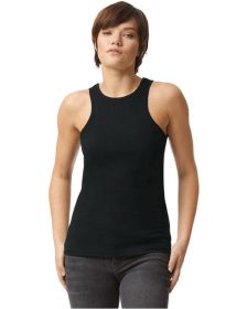 Ladies' CVC Racerback Tank - BLACK - S (Color: black, size: S)