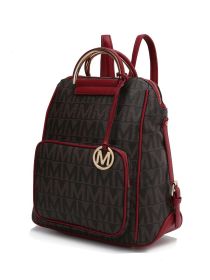 MKF Collection Cora Milan M Signature Trendy Backpack by Mia k (Color: Red, Material: Vegan Leather)