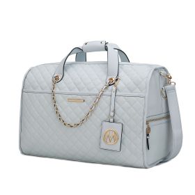 MKF Collection Lexie Vegan Leather Women Duffle by Mia K (Color: Light Blue, Material: Vegan Leather)