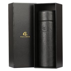 Galiner Leather Cigar Tube Luxury Cigar Accessories Tool Cedar Wood Lined Travel Humidor Cigar Case with Gift Box for Smokers (Color: black)