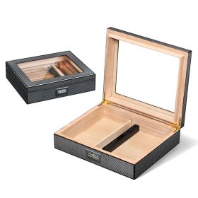 GALINER Cigar Humidor Portable Puro Cedar Wood Case With Hygrometer Luxury Humidifier Travel Humidor Cigar Box (Color: HC-113T)