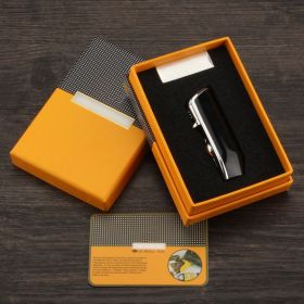Luxury Red Cloud Snake Mouth Shape Metal Windproof 3 Torch Jet Flame Cigarette Cigar Lighter with Cigar Punch Pocket Lighter (Color: black)
