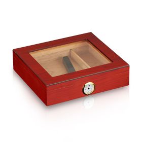 GALINER Classic Cigar Humidor Box Cedar Wood Case W/ Magnets Hygrometer Humidifier For Cigars Travel Humidor (Color: HC-113R)