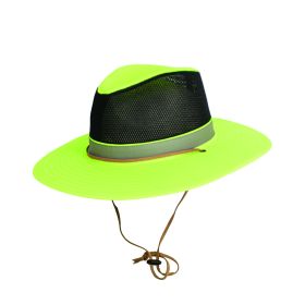 Stream Hi Vis Cotton Outdoor Hat (Color: Neon Green)