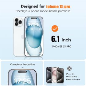 [2+2 Pack] iPhone 15 /15 pro /15 plus /15 promax  Screen Protector,Tempered Glass Screen Protector Film (Model: iphone 15 pro)