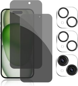 [2+2 Pack] iPhone 15 /15 pro /15 plus /15 promax Privacy Screen Protector,Tempered Glass Screen Protector Film (Model: iphone15 plus)