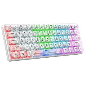 Wired Mechanical Keyboard Transparent Hot Swap Illuminated Office Gaming Gaming Mini Keyboard (Color: White)