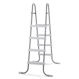 4-stage 52 Inch Swimming Pool Escalator With Iron Gray Frame And White Pedals (Option: White gray)