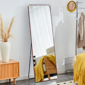 The 4th Generation Floor Standing Full-length Mirror. Wall Mirror, Bathroom Makeup Mirror, Bedroom Foyer, Clothing Store, Wall Mounted. 65 X 23.2 (Option: Transparent)