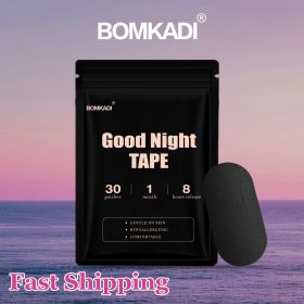 BOMKADl Mouth Tape  30pcs  Pain FreeRemoval Hypoallergenic Latex Free & Gentle OnSkin Medical Grade Adhesive Cotton Tape PurplePink Black Breatha (Color: black)