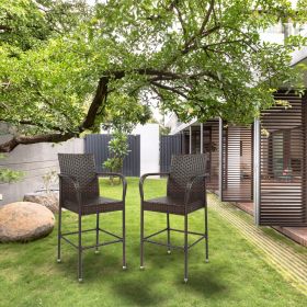 2pcs Brown Gradient Vine Bar Chair (Option: Brown Gradient Rattan)